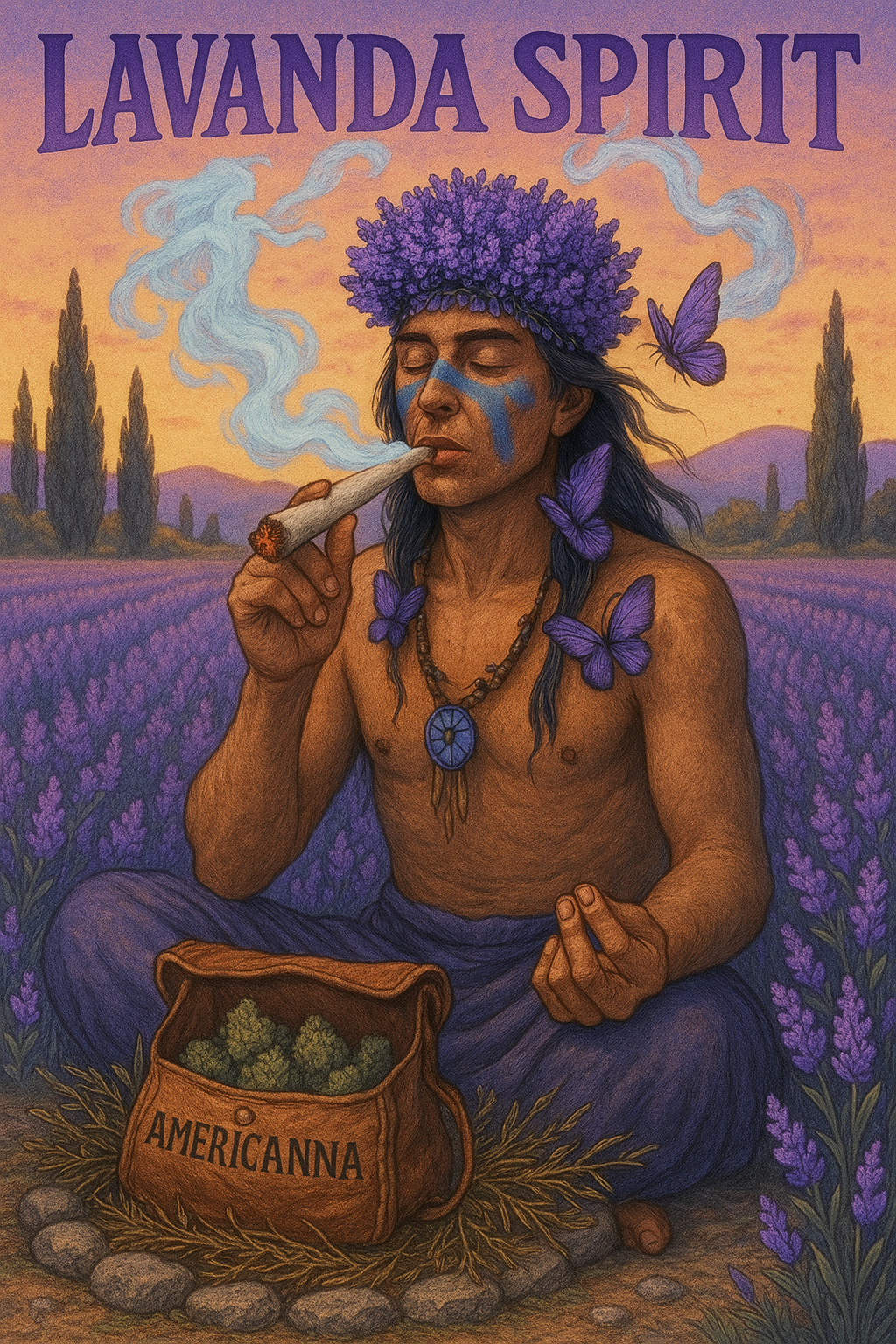 Lavanda Spirit – AMERICANNA Una índica con alma floral. Lavanda Spirit ofrece una experiencia profundamente relajante con aromas intensos a lavanda y efectos calmantes. Ideal para desconectar y equilibrar cuerpo y mente. ¡Siente el espíritu de la naturaleza en cada calada!